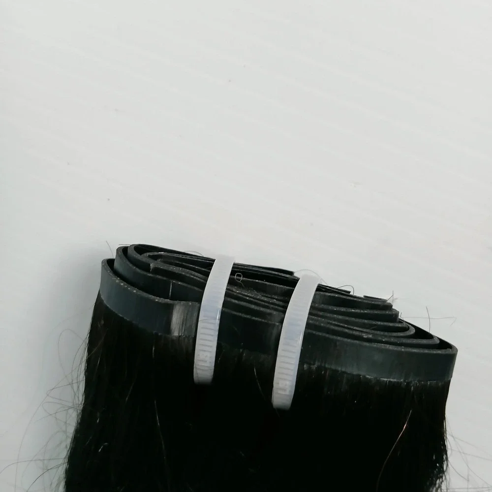 20 Inch Seamless PU Body Wave Clip In Human Hair Natural Black Thin Weft NEW